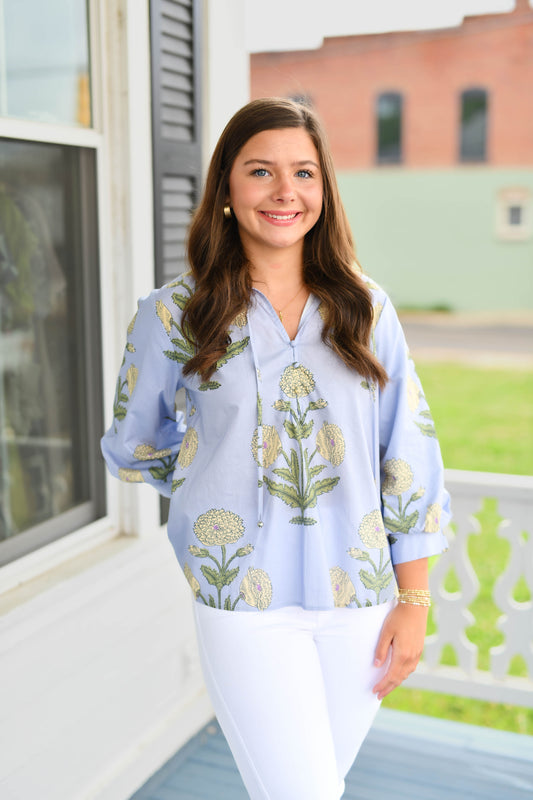 The Azure Wildflower Top