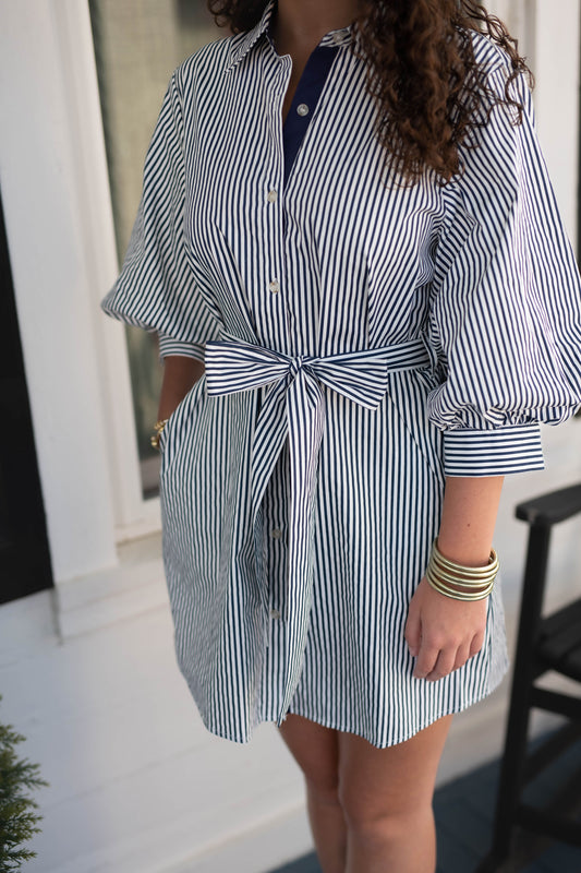 The Chelsea Shirt Dress in Navy