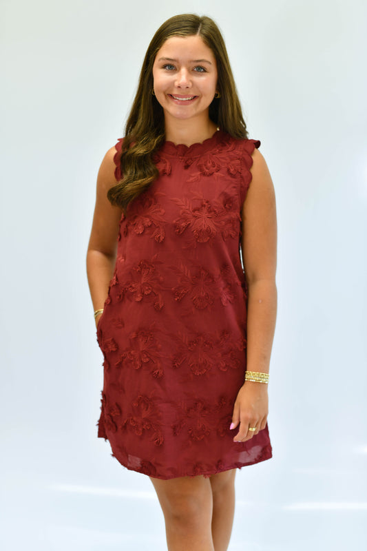 The Scarlett Dress in Burgundy