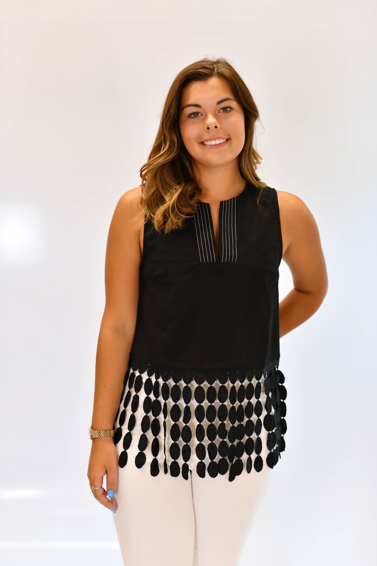 The Pippa Linen Top in Black
