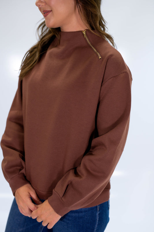 The Cocoa Zip Pullover