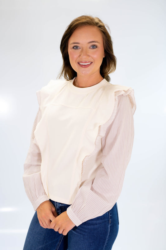 The Sweet Cream Ruffle Blouse