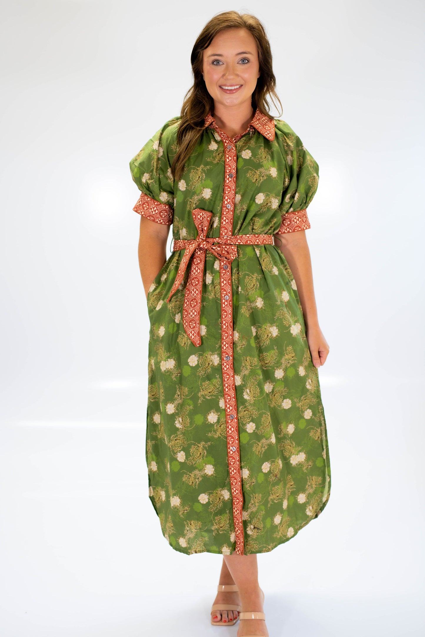 The Autumn Olive Midi Dress