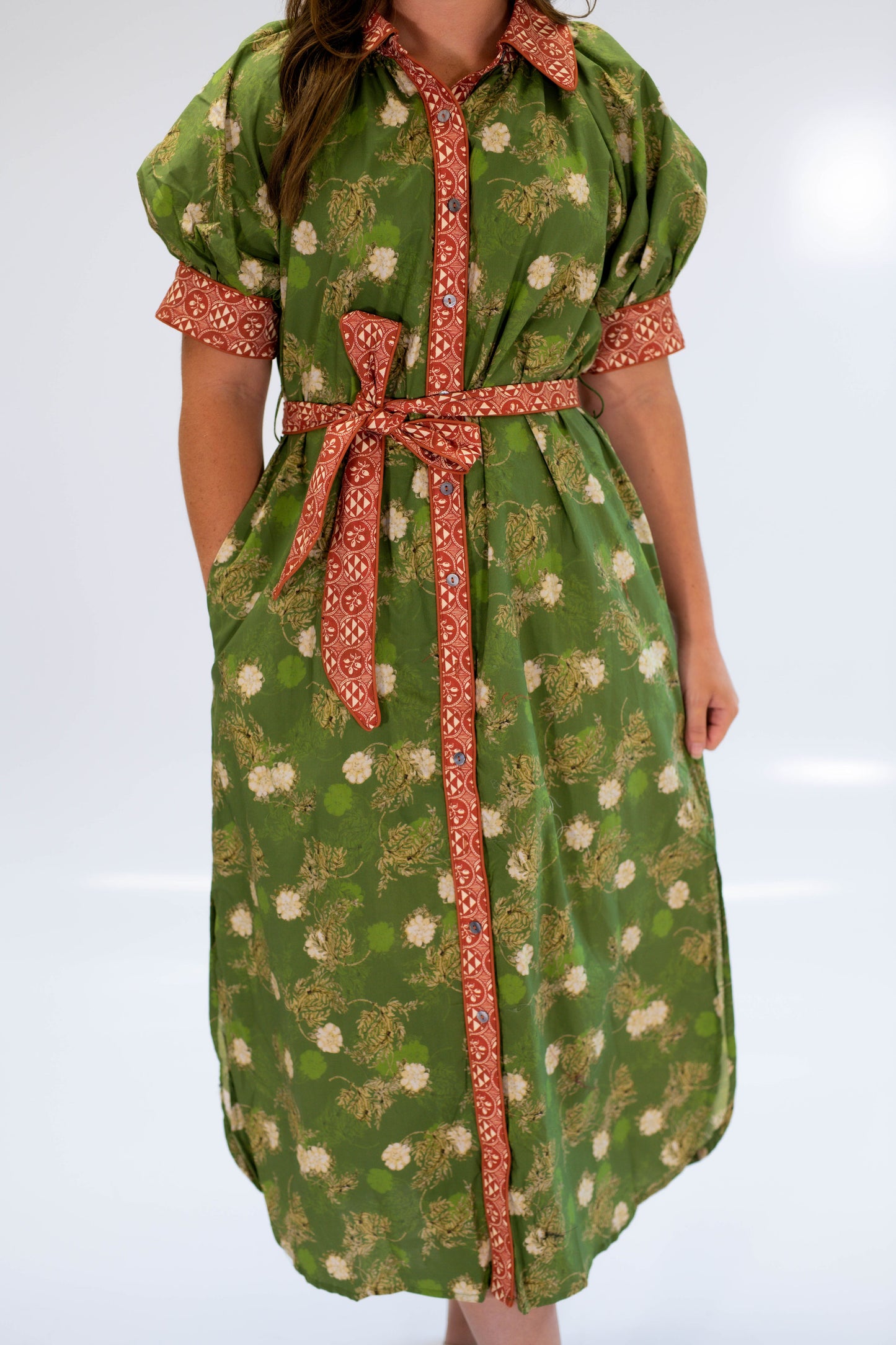 The Autumn Olive Midi Dress