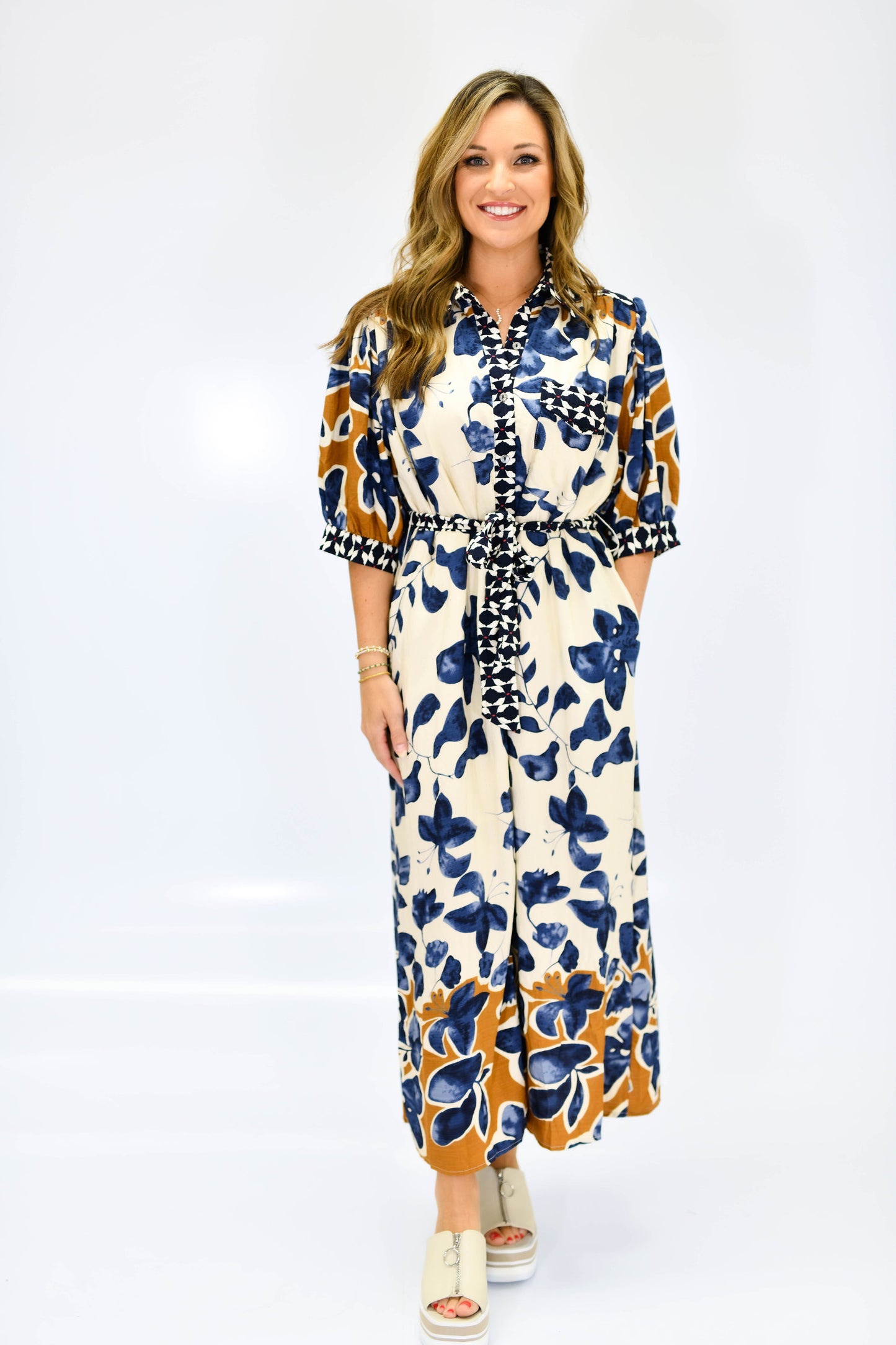 The Indigo Bloom Midi Dress