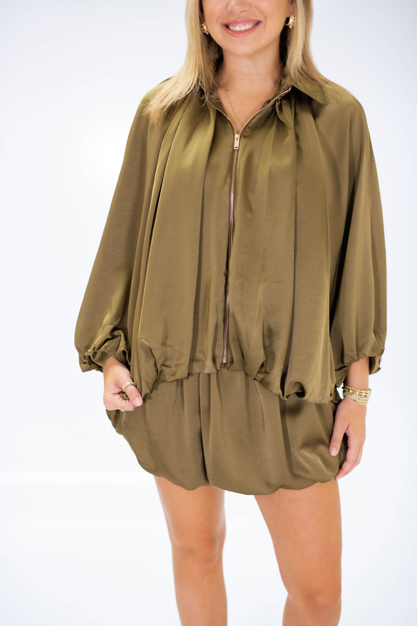 Olive Luxe Bubble Skort