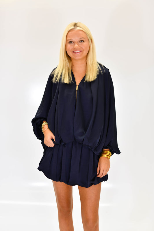 Navy Luxe Bubble Skort