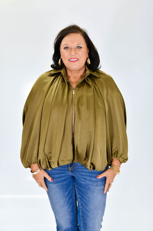 Midnight Tide Zip Jacket- Olive