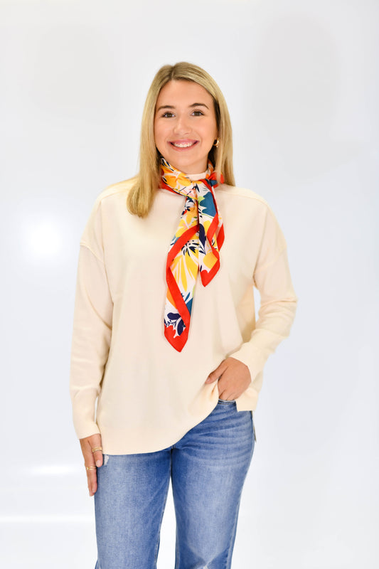 The Lessie Roll Neck Sweater - Cream