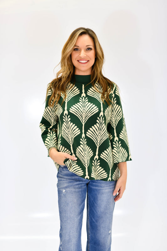 Forest Palm Knit Top