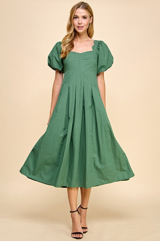 The Charlie Dress in Hunter Green