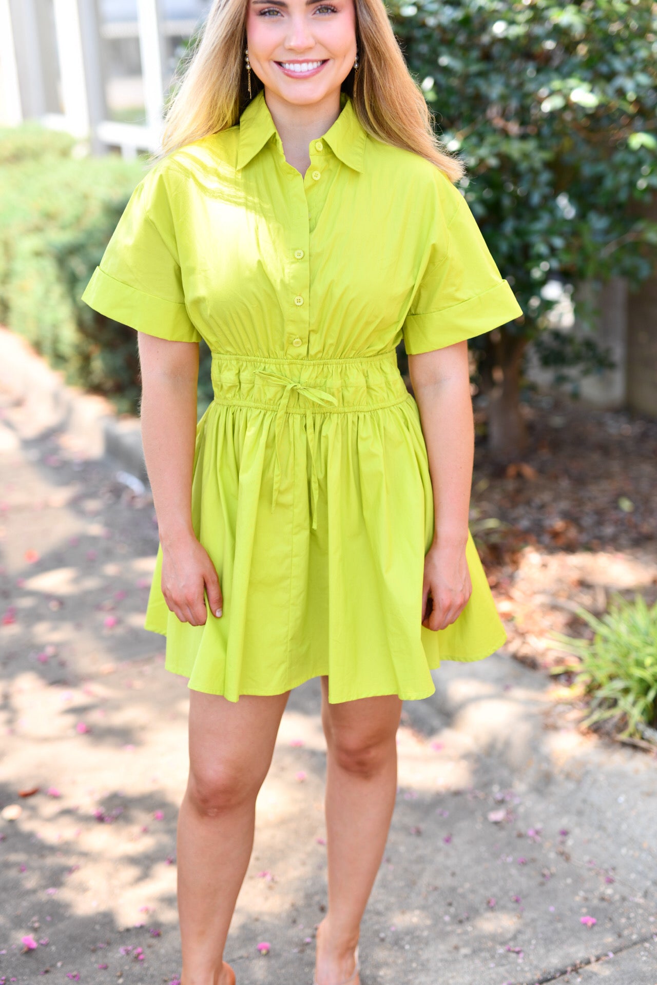 Main Character Moment Dress in Lime