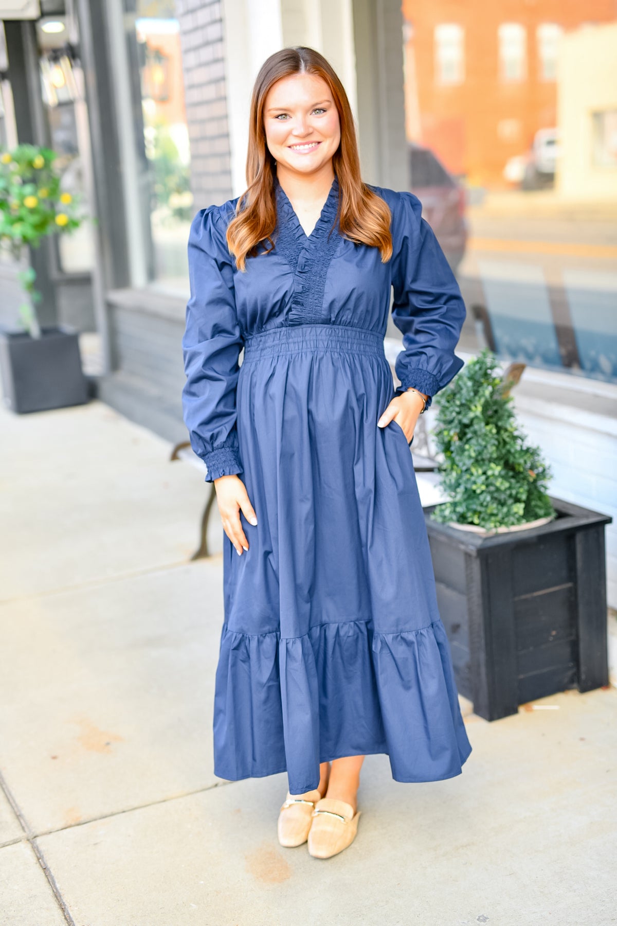 The Derby Day Dress in Navy