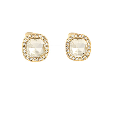 Cushion Cut Clip on Earrings