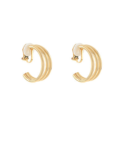 Layered Clip On Hoops