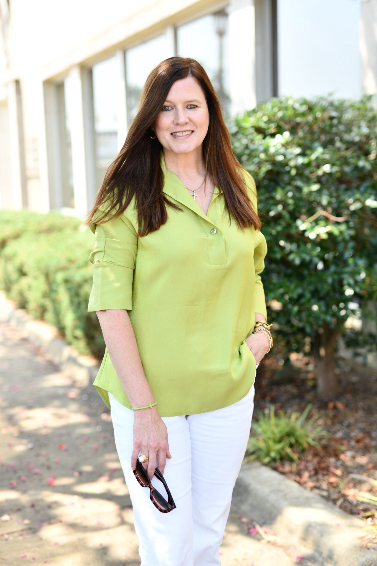 The Blair Top in Lime