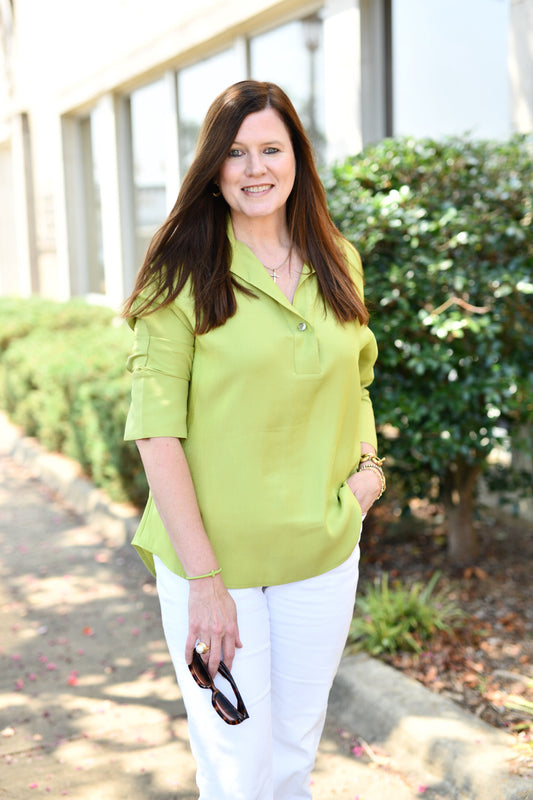 The Blair Top in Lime