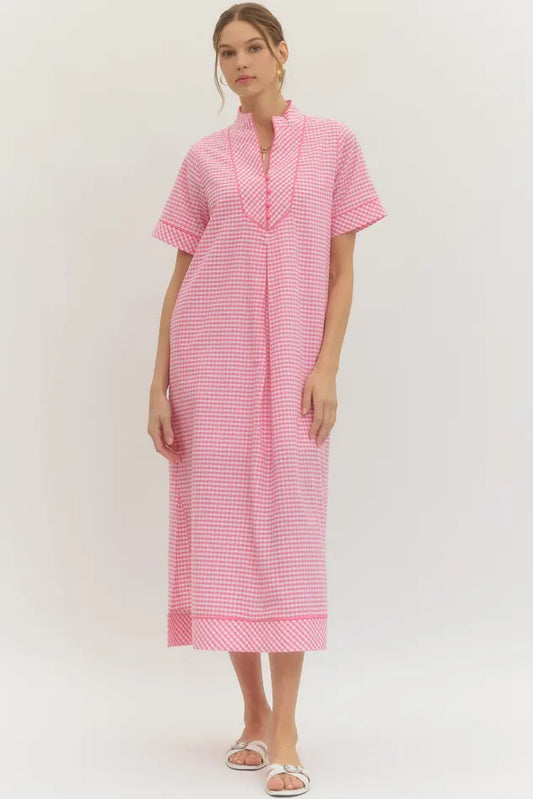 Walk in the Park Dress- Pink