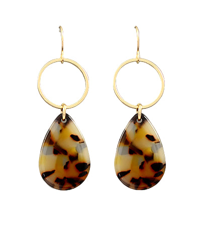 Tortoise Teardrop Earrings