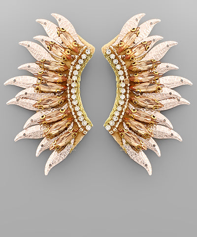 The Terri Wing Earrings in Champagne