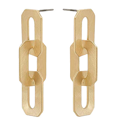 Oval Link Earrings-Gold