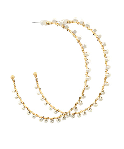 Metal Ball Beaded Hoops