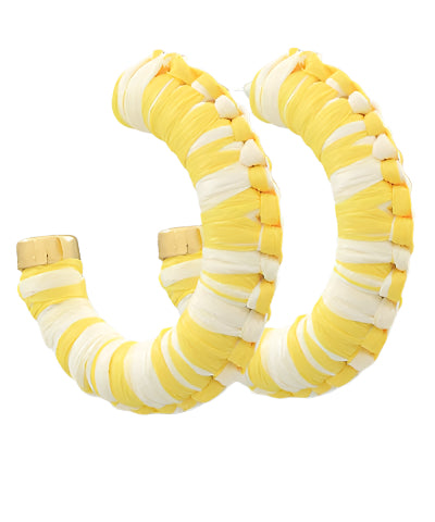 Two-tone Raffia Hoops-Yellow