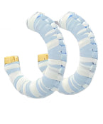 Two-tone Raffia Hoops-Sky Blue