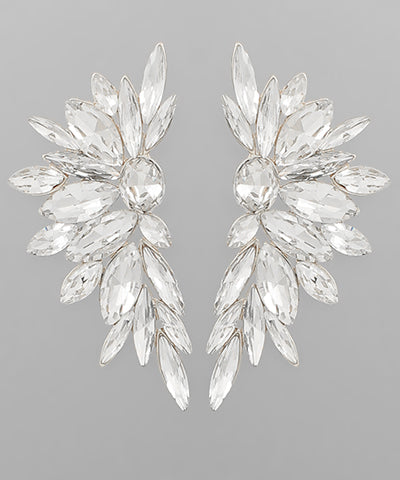 Marquise Wing Earrings in Crystal