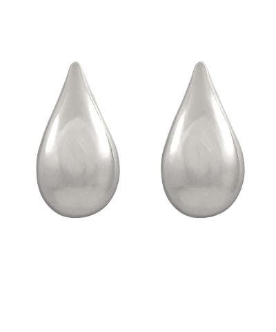 Bold Teardrop Earrings-Silver