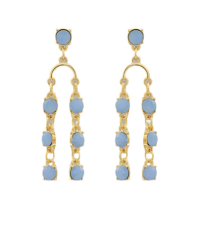 Arch Glass Drop Earrings-Blue