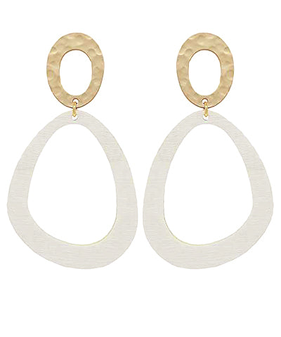 Hollow Teardrop Earrings-Ivory