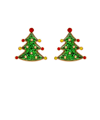 Christmas Tree Glitter Earrings