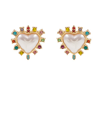 Heart Pearl Earrings