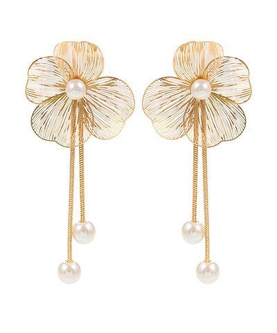 Flower & Tail Drop Earrings