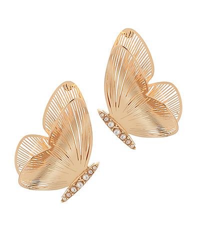 Butterfly Filigree Earrings-Gold