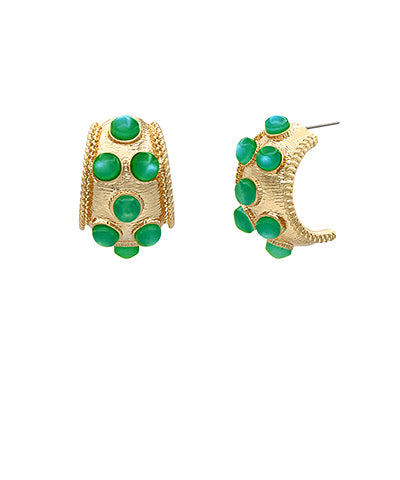 Dotted Antique Hoops-Green