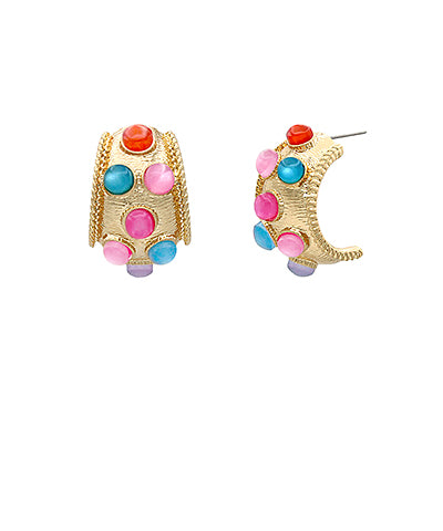 Dotted Antique Hoops-Multicolor