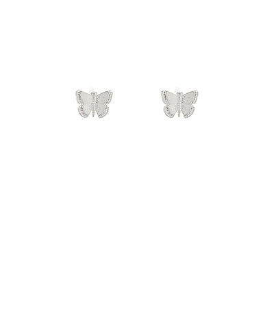 Butterfly Stud Earrings-Silver
