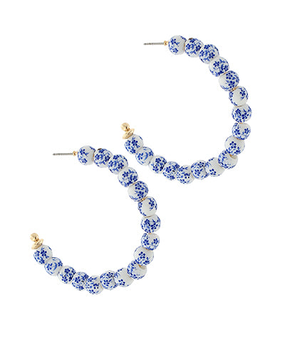 Blue Patterned Hoops