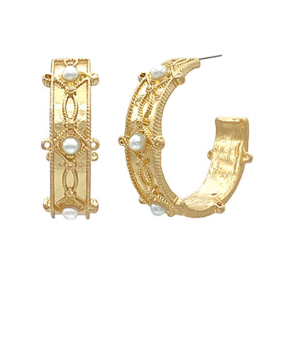 Antique Textured Hoops