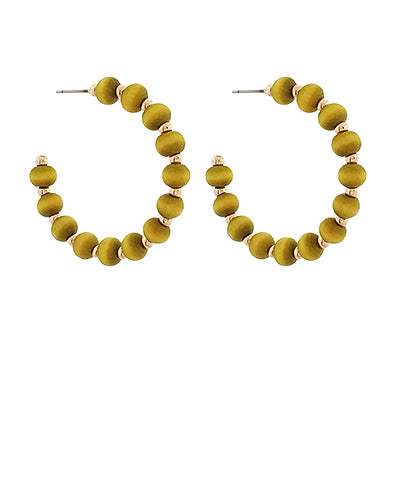 40mm Wood Bead Hoops-Olive