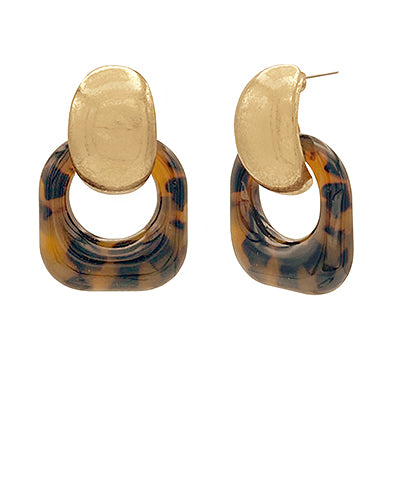 Oval & Square Earrings