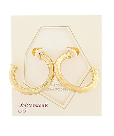Textured Open Hoops-Gold