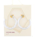 Textured Open Hoops-Silver
