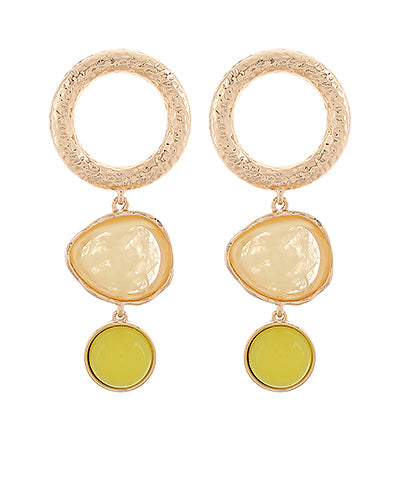 Linear Geo Resin & Ring Earrings