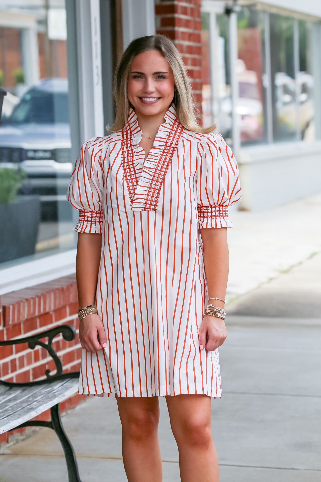 On the Line Dress-Orange