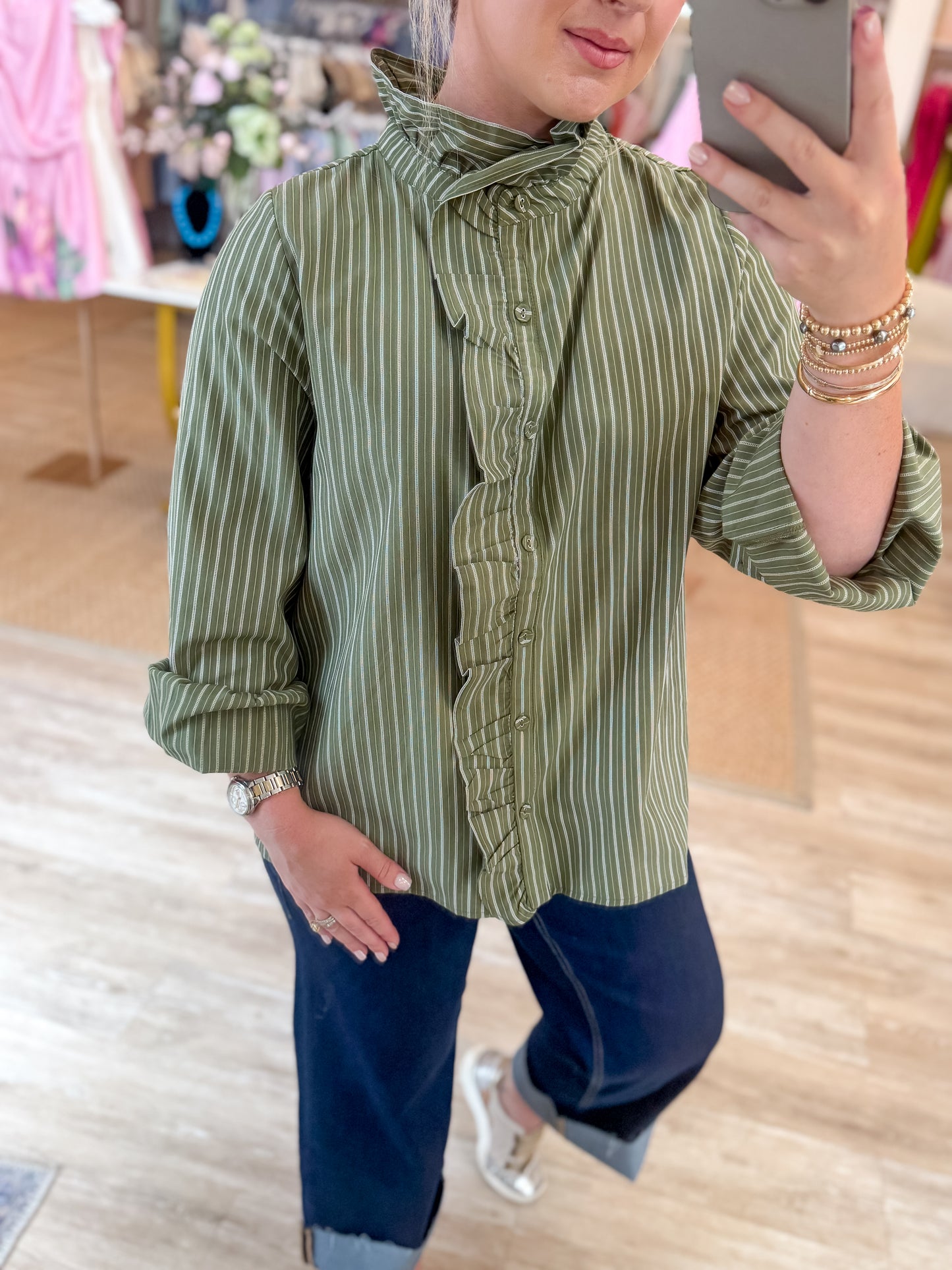 The Ruffle & Stripe Blouse
