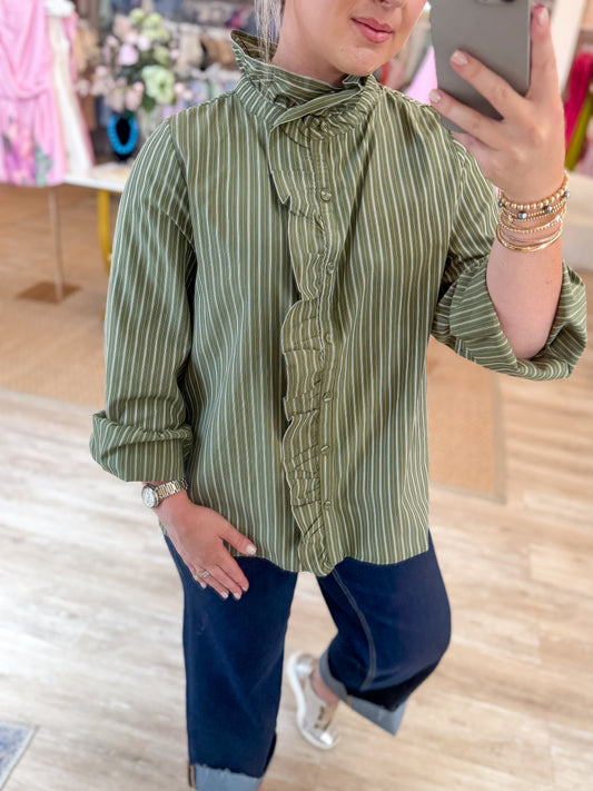 The Ruffle & Stripe Blouse