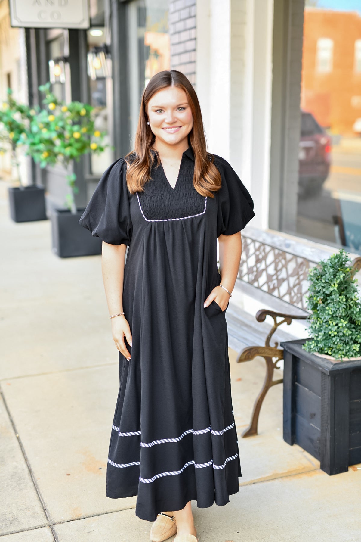 The After Five Midi Dress in Black